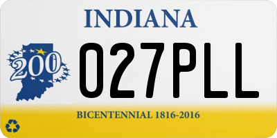 IN license plate 027PLL