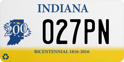 IN license plate 027PN
