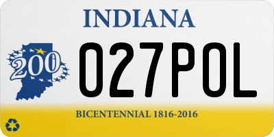 IN license plate 027POL