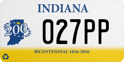 IN license plate 027PP