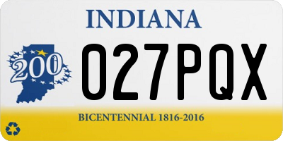 IN license plate 027PQX
