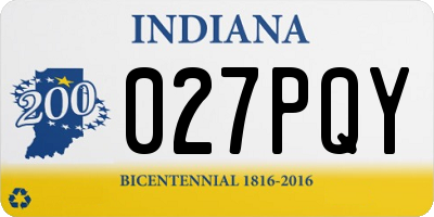 IN license plate 027PQY