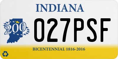 IN license plate 027PSF