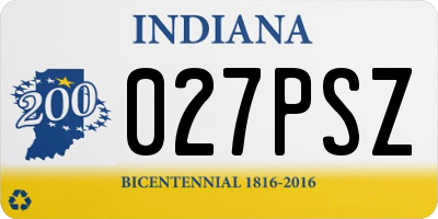 IN license plate 027PSZ