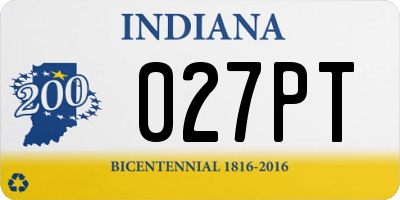 IN license plate 027PT