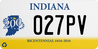 IN license plate 027PV