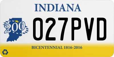 IN license plate 027PVD
