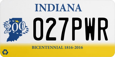 IN license plate 027PWR