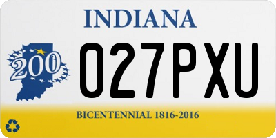 IN license plate 027PXU