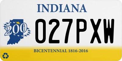 IN license plate 027PXW