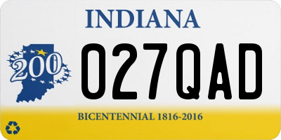 IN license plate 027QAD