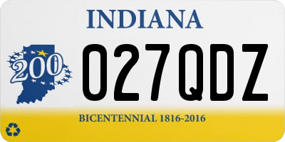 IN license plate 027QDZ