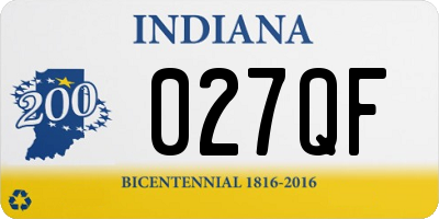 IN license plate 027QF