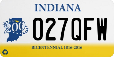 IN license plate 027QFW