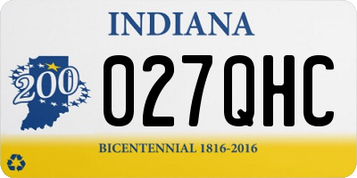 IN license plate 027QHC