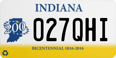 IN license plate 027QHI
