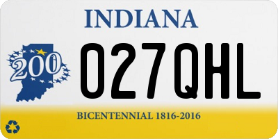 IN license plate 027QHL