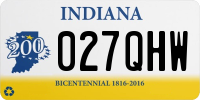IN license plate 027QHW