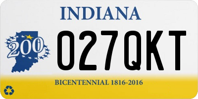 IN license plate 027QKT