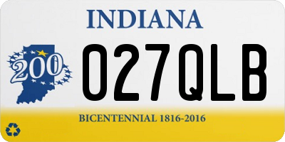 IN license plate 027QLB