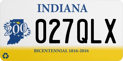 IN license plate 027QLX