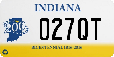 IN license plate 027QT