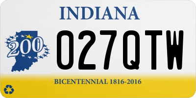 IN license plate 027QTW