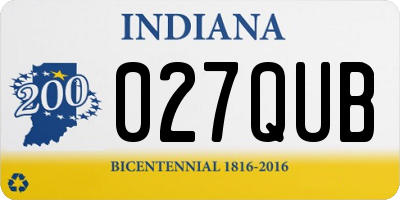 IN license plate 027QUB