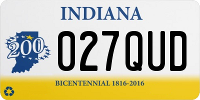 IN license plate 027QUD