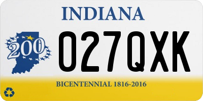 IN license plate 027QXK