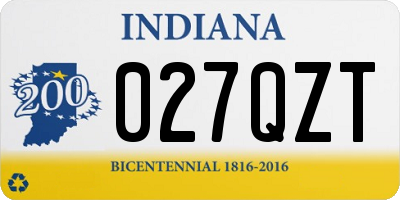 IN license plate 027QZT