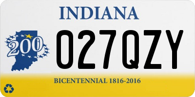 IN license plate 027QZY