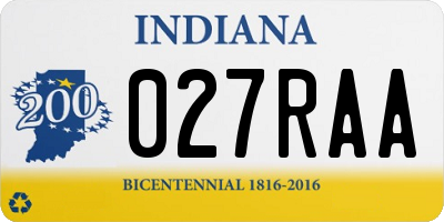 IN license plate 027RAA
