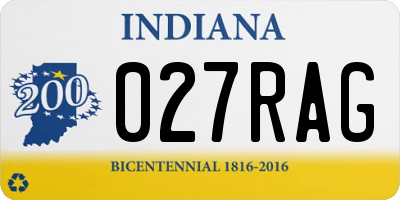 IN license plate 027RAG