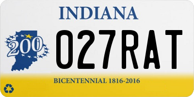 IN license plate 027RAT
