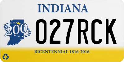 IN license plate 027RCK