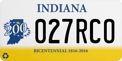 IN license plate 027RCO