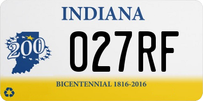 IN license plate 027RF