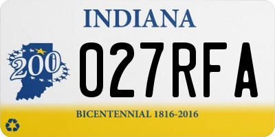 IN license plate 027RFA