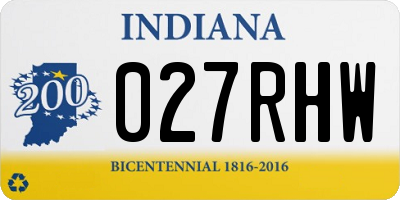 IN license plate 027RHW