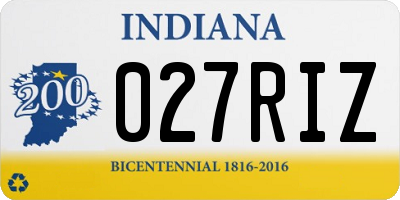 IN license plate 027RIZ