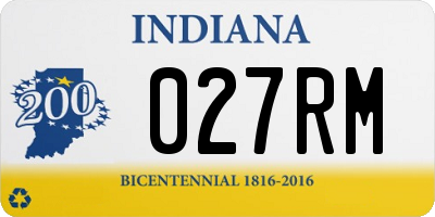 IN license plate 027RM