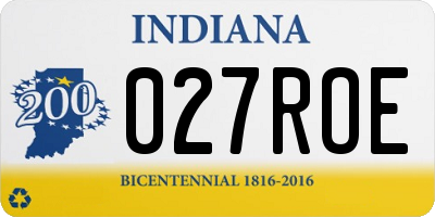 IN license plate 027ROE