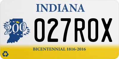 IN license plate 027ROX