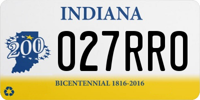 IN license plate 027RRO