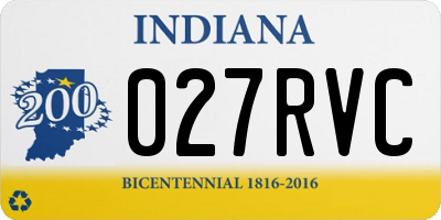 IN license plate 027RVC