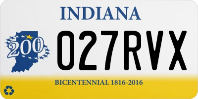IN license plate 027RVX