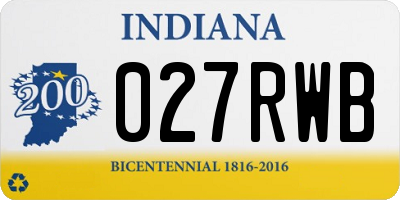 IN license plate 027RWB