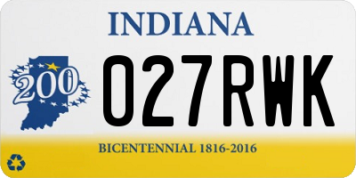 IN license plate 027RWK