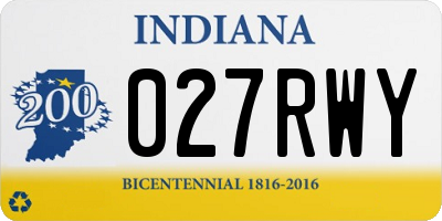 IN license plate 027RWY